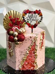 20 piezas Bolas de deseo rojas con glitter para decoración de pasteles de cumpleaños, postres y suministros de repostería