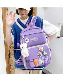 Backpack School And Modern Travel Bag Set 4 Pieces YUQING - Purple - View 6
