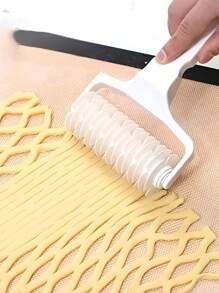 1入塑料網狀切割器,餅乾披薩餅皮加工模具,麵團壓餅機,面包擀麵棍切割器,烘焙工具