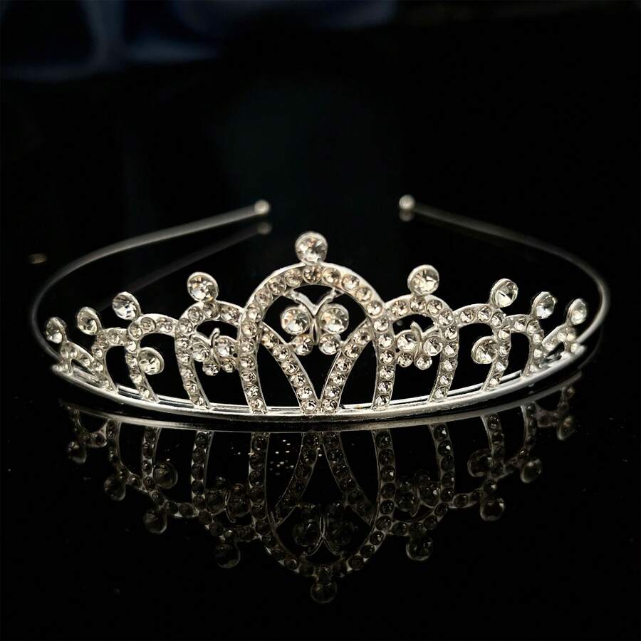 一件新娘飾品婚紗禮服配飾,生日節慶髮梳髮箍,合金水鑽頭飾皇冠