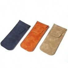 1 件卡其色皮革便攜式,簡約時尚太陽眼鏡保護套,太陽眼鏡收納袋,高端復古皮革眼鏡包,適合男士和女士日常旅行毛絨舒適蓬鬆包化妝包冬季 - 卡其色 - 查看 8