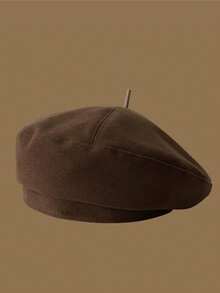 1 Máy Tính Hàng Mới Về Mũ Nồi Len Ấm Áp Dành Cho Nữ, Mùa Thu Đông, Phong Cách Retro & Họa Sĩ Người Anh, Thích Hợp Để Mặc Hàng Ngày - Cà phê nâu - Xem 4