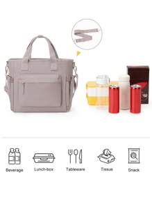 Floless 1 Túi đựng hộp cơm trưa di động Bento màu cam, Túi cách nhiệt cỡ lớn, Túi đựng gạo dày bằng lá nhôm, Túi Bento, Túi đựng đồ ăn trưa Túi tổ chức trường học Túi đựng đồ cho giáo viên Túi lớp học Túi tổ chức lớp học - Hồng - Xem 5