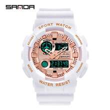 三代 1入組多功能男女電子手錶,時尚簡約自動指針及數字刻度盤,防水,適合於運動和休閒自用,3015款 - 玫瑰金 - 查看 5