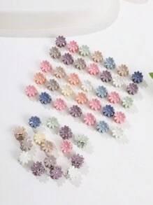 50入組女性小馬卡龍色髮夾,時尚可愛的髮飾,適用於日常家居或旅行