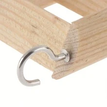 1入組天然木製倉鼠攀爬架玩具附有耐用安全帶和鉤子 - 黃色 - 查看 5