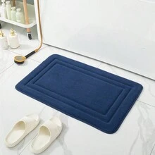 aosheng Thảm lót sàn phòng tắm, Thảm cửa, Thảm tắm & bồn tắm, Siêu mềm, chống trơn trượt và thấm hút - Màu xanh lam - Xem 1