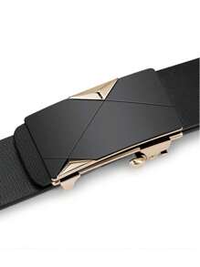 1pc Men's Automatic Buckle Gold Color Belt, Fashionable And Versatile, Suitable For Everyday And Various Occasions, A Nice Gift For Men Of Different Ages Work Summer, School