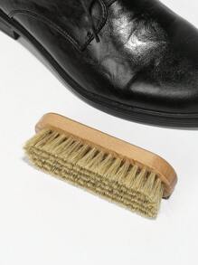 Beech Wood Pig Hair Shoe Brush For Cleaning And Dusting - Multicolor - View 3
