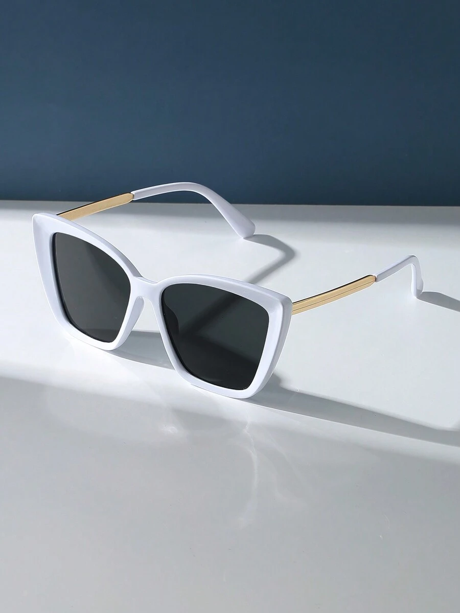 1只復古貓眼大號塑料太陽眼鏡男女時尚配件,uv防護