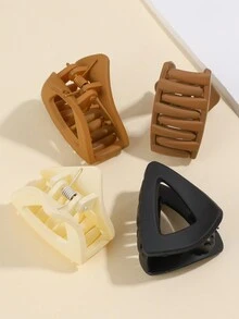 4pcs Của phụ nữ Tam giác Hình dạng Nhựa Móng vuốt tóc Clip , Thích hợp Đối với Giải trí & Dễ thương Kiểu tóc , Hằng ngày Commute Và Ngắn Tóc - Nhiều màu - Xem 2