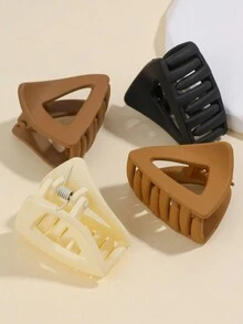 4pcs Của phụ nữ Tam giác Hình dạng Nhựa Móng vuốt tóc Clip , Thích hợp Đối với Giải trí & Dễ thương Kiểu tóc , Hằng ngày Commute Và Ngắn Tóc - Nhiều màu - Xem 4