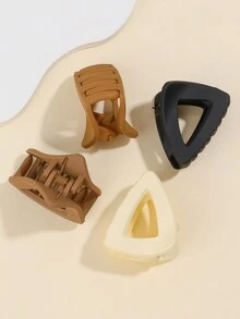 4pcs Của phụ nữ Tam giác Hình dạng Nhựa Móng vuốt tóc Clip , Thích hợp Đối với Giải trí & Dễ thương Kiểu tóc , Hằng ngày Commute Và Ngắn Tóc - Nhiều màu - Xem 3