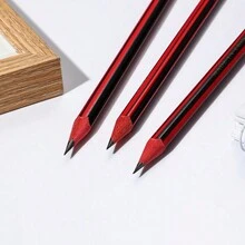10入組三角握持hb鉛筆,帶橡皮擦頭,適用於素描,學生用的矯正握持鉛筆,兒童獎品 - 紅色 - 查看 5