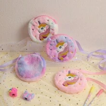 1 Pezzo Borsa A Tracolla A Forma Di Unicorno Rosa In Peluche