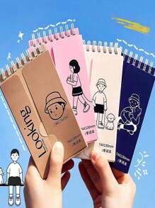 Cuaderno De Vocabulario De Tamaño De Bolsillo, Nota De Aprendizaje De Palabras En Inglés Con Cubierta, Cómodo De Llevar, 1 Ud. - Multicolor - Ver 1