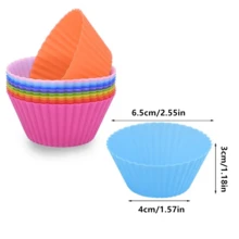 6 Packs Muffin Cup Baking Cake Mold High Temperature Resistant Cake Cup Mold - Multicolor - View 9