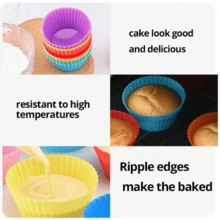 6 Packs Muffin Cup Baking Cake Mold High Temperature Resistant Cake Cup Mold - Multicolor - View 6