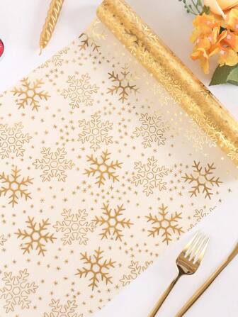 Jul Bordslöpare Party Bord Flagga Guld silver Nyår Dekorationer Guldig