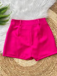 Women Shorts - 玫紅色 - 查看 2