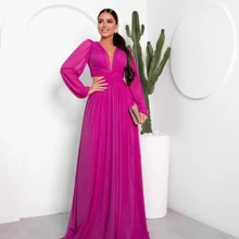 Women Dresses - Rose Red - View 2