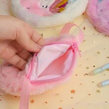 1 Pezzo Borsa A Tracolla A Forma Di Unicorno Rosa In Peluche