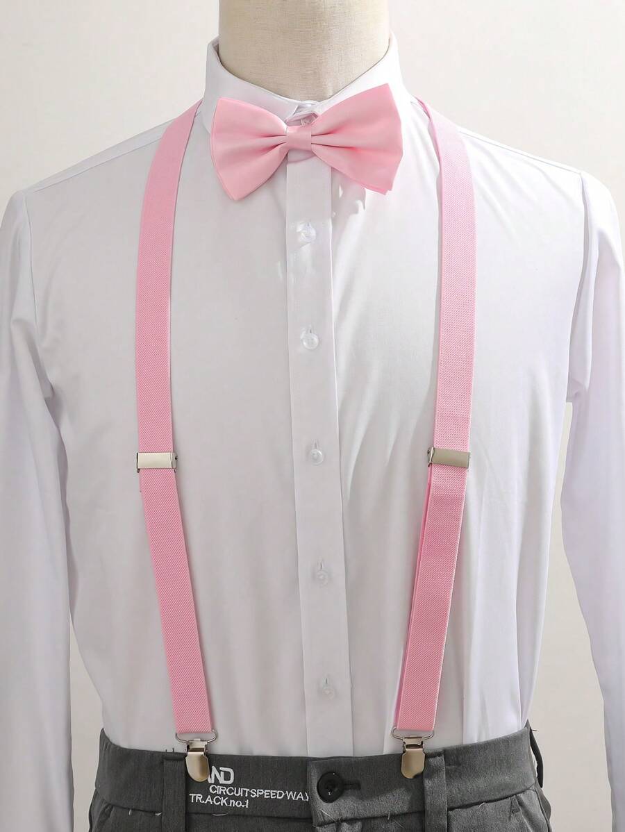 1pc Pink Suspenders - Pink - View 1