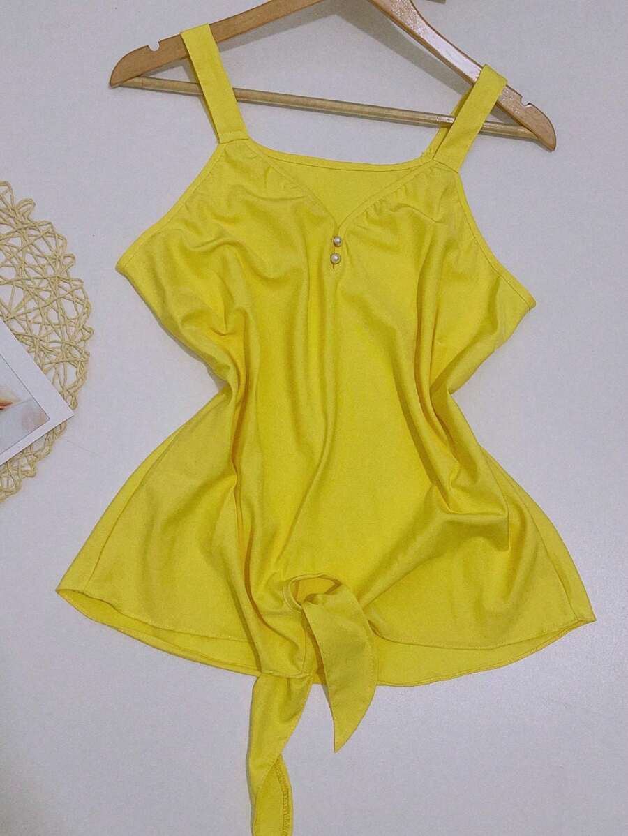 Women Tank Tops & Camis - Màu vàng - Xem 1