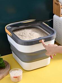 寵物食品儲存容器防潮密封10kg糧食儲存桶可折疊米桶,適用於貓狗(隨機顏色) - 彩色 - 查看 1