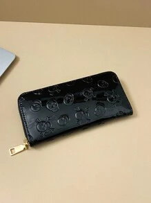 1 Piece Skull Decorated Pu Portable Zipper Fashion Suitable For Ladies Daily Use Date Gift Business Casual For Women Wallet Purse Wallet Long Wallet