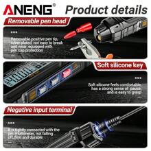 Aneng A3005數字專業電錶筆測試儀,電壓表,直流電壓表,活零線檢測器,蜂鳴器歐姆測試儀工具 - 黑色 - 查看 6