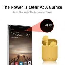 I12 TWS Bluetooth Earphones Polished Wireless Headphones Texture TWS Stereo Earbuds Sports Earbuds - 粉色 - 查看 3