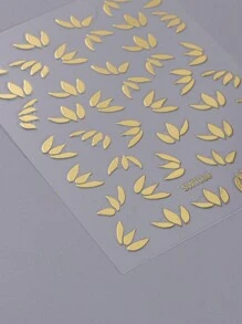 3D 金箔葉片美甲貼紙 2入 奢華葉片 DIY 自黏式美甲裝飾貼 - 彩色 - 查看 7