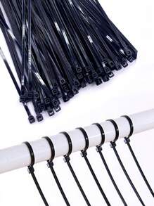 100pcs Anti-tamper Nylon Zip Ties With Self-locking Plastic Cable Ties - Black - View 1