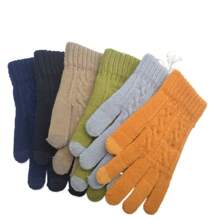 Kaschmir berührungsempfindliche Handschuhe Damen Winter Jacquard süß geteilte Finger Verdickung Thermal gefüttert Studenten Fünf-Finger-Handschuhe