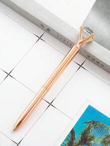 1支人造水晶鑽石原子筆,閃亮玫瑰金辦公文具,聖誕禮物,生日禮物 - 玫瑰金 - 查看 2