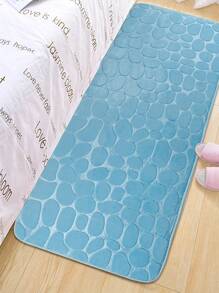 1 Miếng Flan mềm Màu xanh Bầu trời Đá cuội Thảm , Không trượt Đáy , Thích hợp Đối với Phòng khách , Phòng ngủ , Phòng tắm - Những viên sỏi dài màu xanh da trời - Xem 5