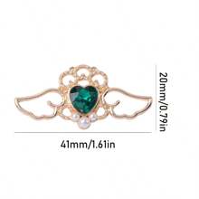 10pcs Mixed Color Baroque Style Alloy Vintage Hollow Out Heart & Wing Shaped Faux Pearl Pendant, Diy Jewelry Making Supplies, For Bracelets, Necklaces, Earrings, Hair Accessories, Wedding Dress, Shoes, Clothes, Collars, Curtains Decoration. 41*20mm Valentines