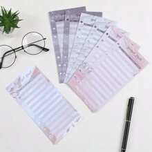 1set 12 Sheets A6 Gold Foil Style Cash Envelope Budget Planner Expense Tracker Back To School