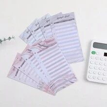 1set 12 Sheets A6 Gold Foil Style Cash Envelope Budget Planner Expense Tracker Back To School