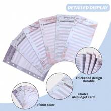 1set 12 Sheets A6 Gold Foil Style Cash Envelope Budget Planner Expense Tracker Back To School