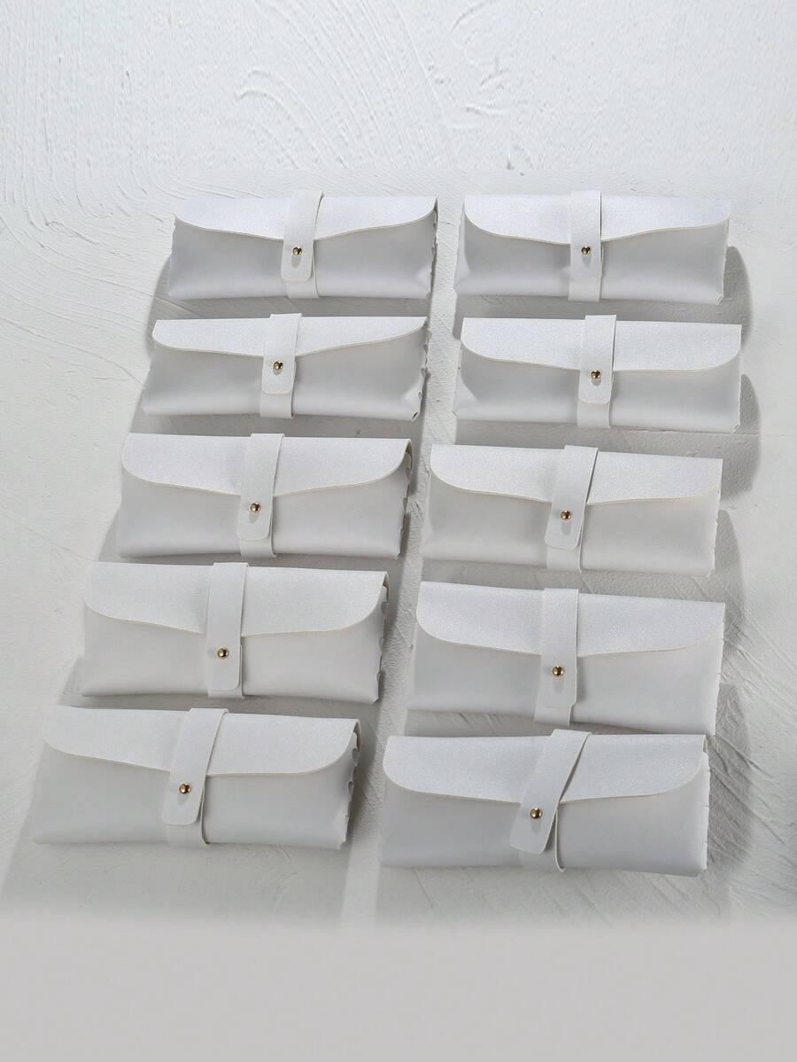 10入組白色時尚眼鏡盒,簡單優雅,易於攜帶,適合男女使用的便攜式眼鏡/太陽眼鏡盒,旅行和行李收納的完美選擇