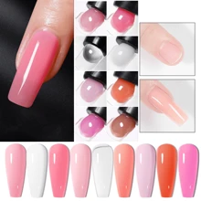 5入組水晶延伸凝膠套裝:1瓶15ml延伸凝膠 + 1支水晶夾子 + 1個雙面文件 + 1支黑色凝膠筆 + 1組20個透明指甲模具 - 淺粉色 - 查看 3