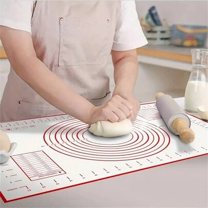Non-Slip Silicone Baking Mat, Dough Rolling Mat, Pie Crust Mat - Perfect For Baking And Cooking, Essential Kitchen Baking Tool Home Kitchen Appliances Accessories Gadgets Tools Christmas Kitchen Stuff Christmas
