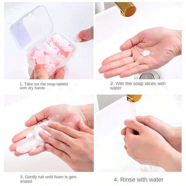 Portable Dissolvable Flower Petal Soap Sheets For Outdoor Camping