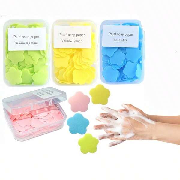 Portable Dissolvable Flower Petal Soap Sheets For Outdoor Camping