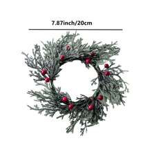 1pc Decorative Wreath For Candle Holders/Table Centerpieces With Faux Pine Needle & Flower, For Party Or Table Atmosphere Decoration Gifts Birthday Graduation