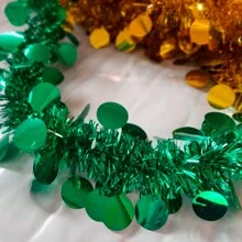 Escarcha Decorativa Navideña Para Casa Paquete Con 3, 6 o 12 Piezas De 2 m Cada Una Modelos de Perlas Brillantes - Verde - Ver 1