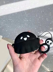 3D Ghost Shaped Earphone Protective Case Compatible With Apple 1/2/Pro/3/4/Pro2 (Earphones Not Included) - Black - View 2