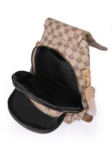 時尚女性大容量旅行背包 - 卡其色 - 查看 2